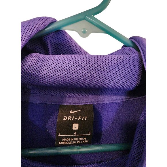 Nike Dri-Fit Purple Hooded Sweatshirt With Front Pocket & Black Accents Size L - Picture 4 of 6